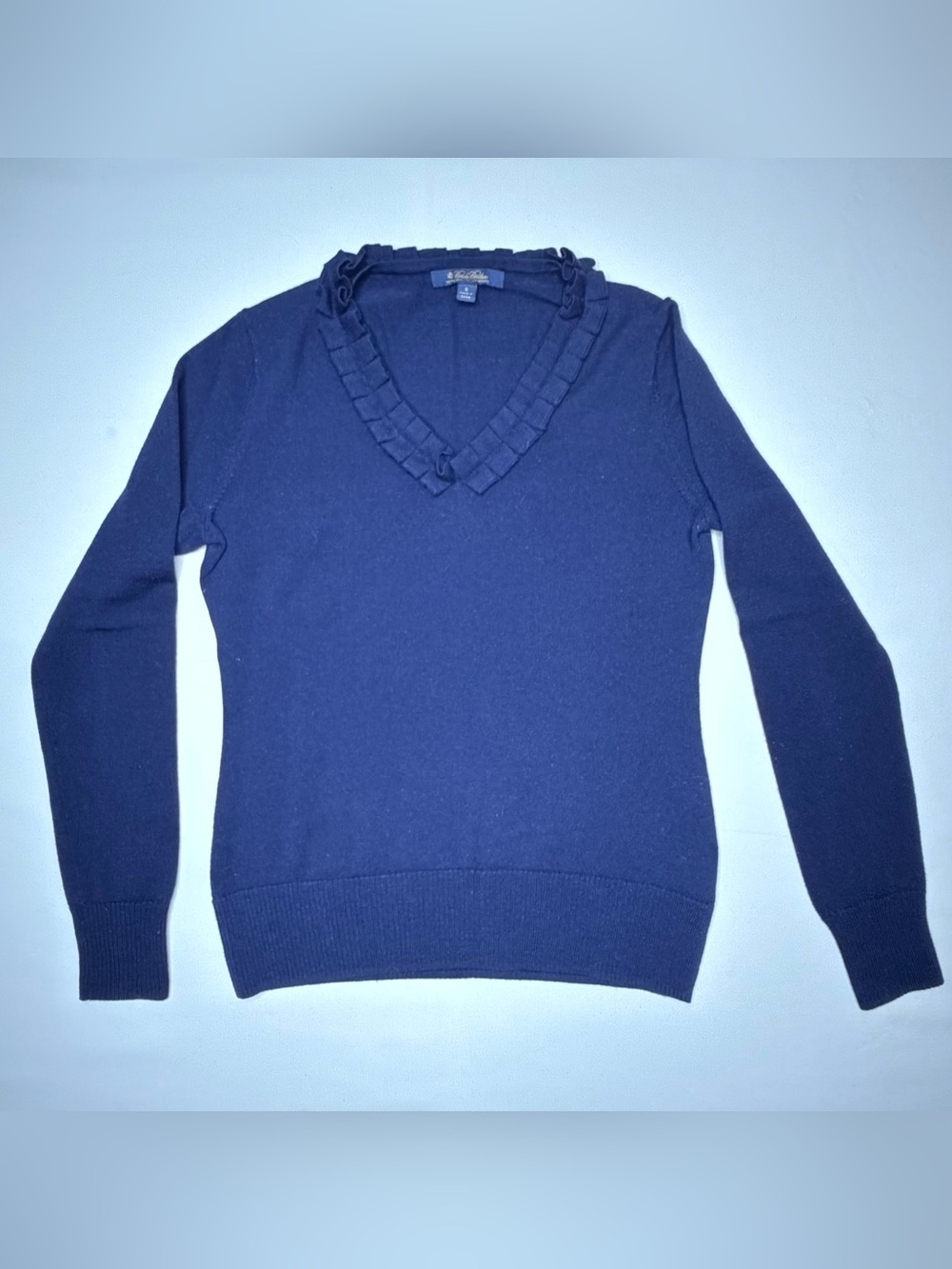 BROOKS BROS WOMENS TRUE NAVY SWEATER SIZE S 100%MERINO WOOL